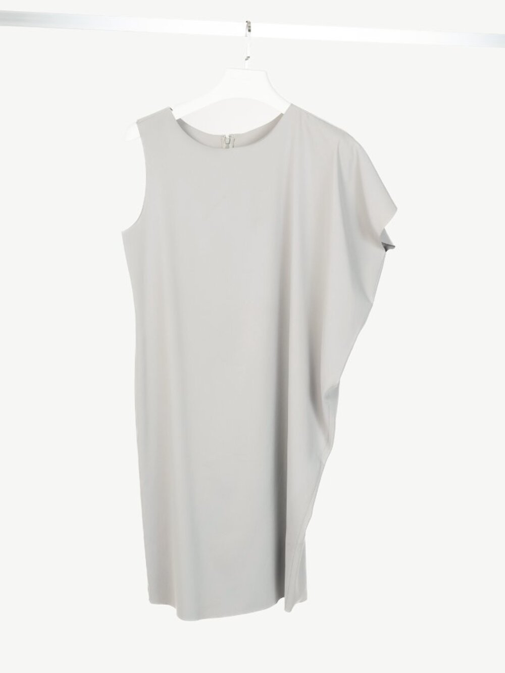 MM6 Grey Crepe Asymmetrical Mini Dress
